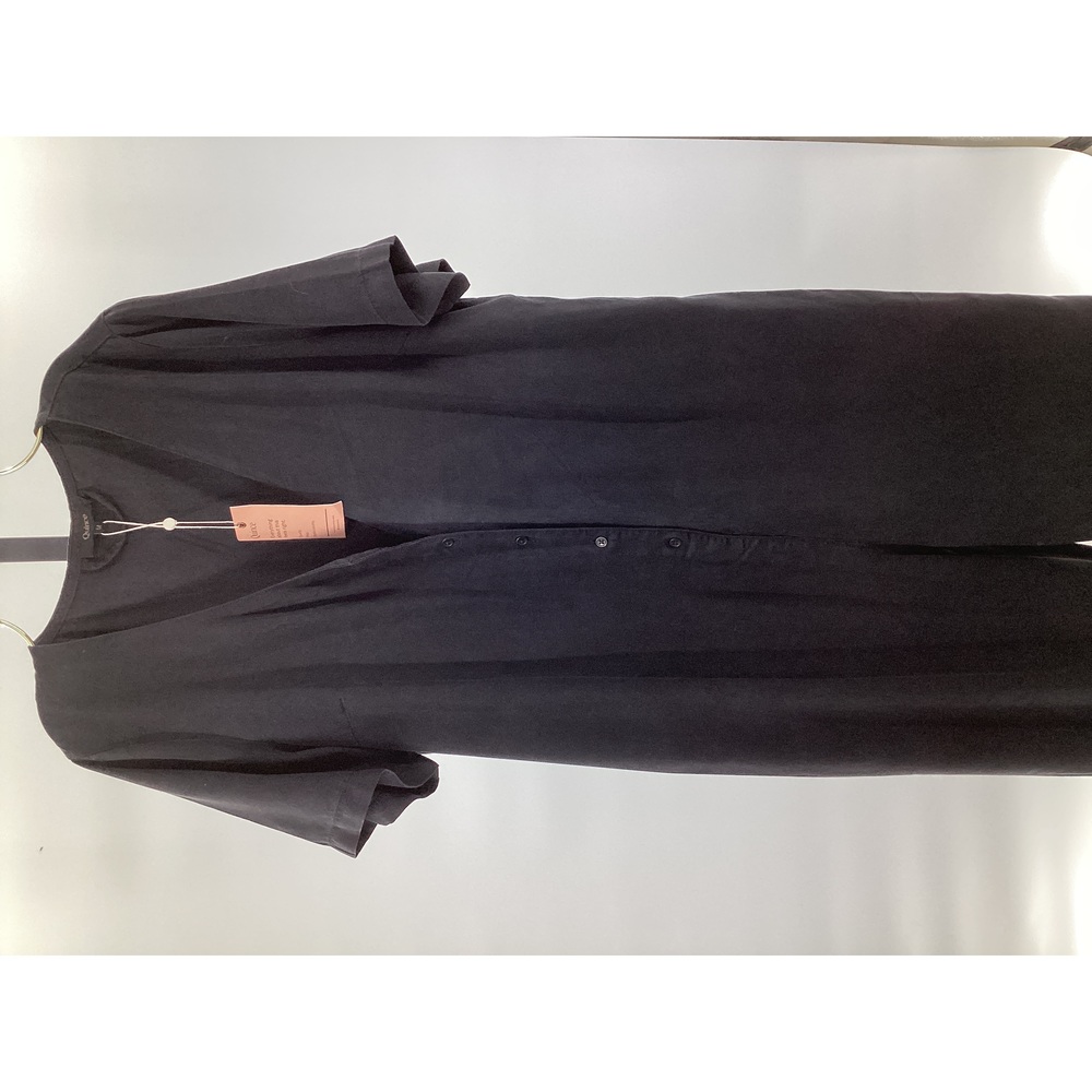 Quince MATERNITY Vintage Wash Tencel Button Front Maternity Jumpsuit Black M